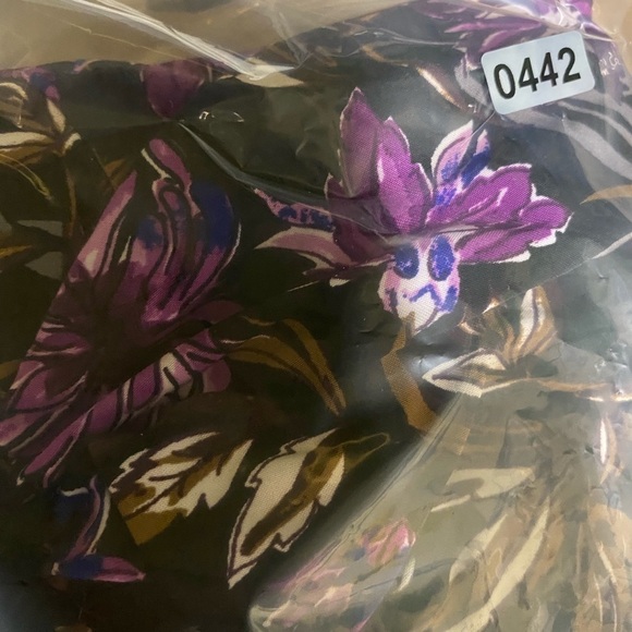 INC International Concepts Top Women Large Black Purple Sleeveless Wrap - Picture 10 of 10